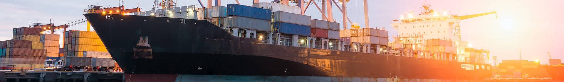 Container vessel in international port