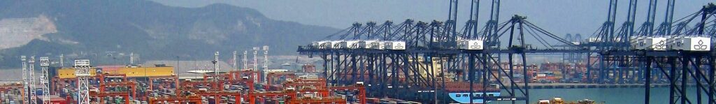 Cranes and containers in port