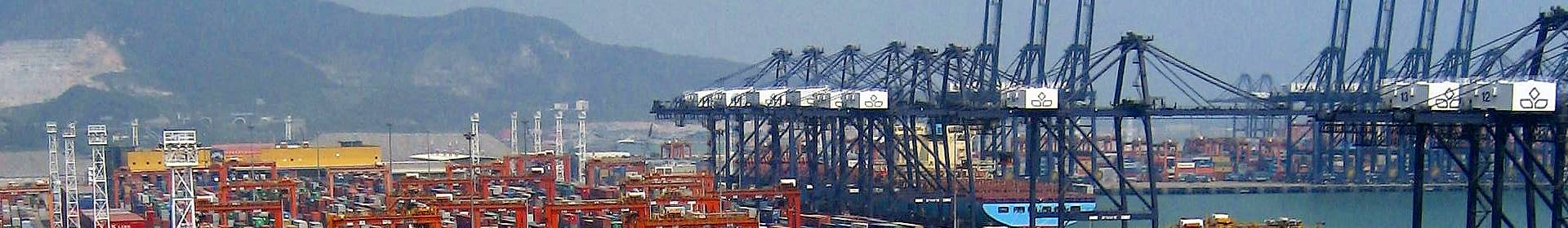 Cranes and containers in port