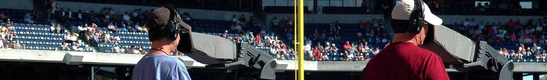 Camera crew at sports event
