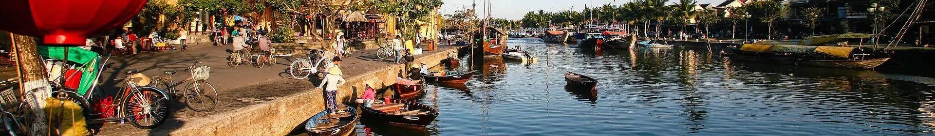 Busy waterfront in Vietnam
