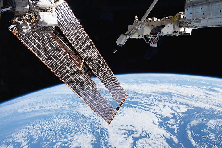 Space equipment in orbit